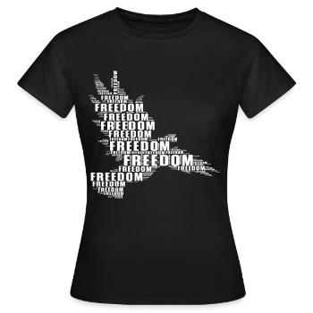 Freedom Peace Peace Eagle Falcon T-Shirt - T-shirt Femme - noir - Devant - AI Model Female 172 dark (172cm)