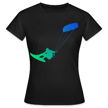 Kitesurf Kitesurf Kitesurfer Kitesurfers Kitesurf Hommes - T-shirt Femme - noir - Devant - AI Model Female 172 dark (172cm)