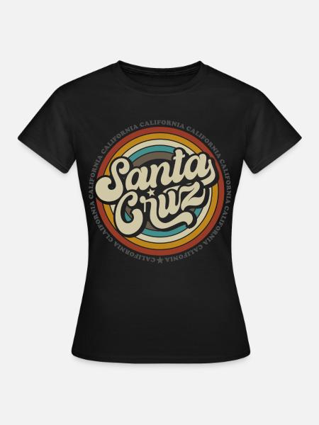 Santa Cruz California Surfer Waves vintage retro - Women's T-Shirt - black