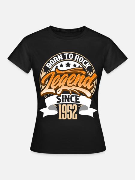 1952 Geburtsjahr Geburtstag Legende Born To Rock - Frauen T-Shirt - Schwarz