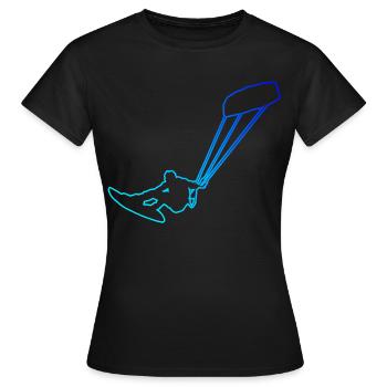 Femmes Kitesurfer Kitesurf Kitesurf Kitesurf - T-shirt Femme - noir - Devant - AI Model Female 172 dark (172cm)