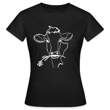 Cow, Cows, Dairy Cow, Farm, Farm Animals - Women's T-Shirt - black - Front - AI Model Female 172 dark (172cm)
