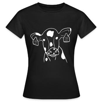 Cow, Cows, Dairy Cow, Farm, Farm Animals - Women's T-Shirt - black - Front - AI Model Female 172 dark (172cm)