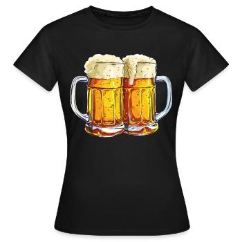 Chope à bière Chopes à bière Verres à bière Bière Alcool Alcool - T-shirt Femme - noir - Devant - AI Model Female 172 dark (172cm)