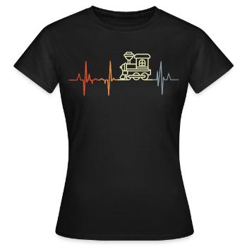 Eisenbahn Herzklopfen - Frauen T-Shirt - Schwarz - Vorne - AI Model Female 172 dark (172cm)