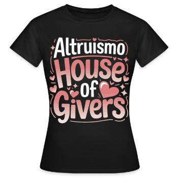 Altruisme Don désintéressé Donner d’école - T-shirt Femme - noir - Devant - AI Model Female 172 dark (172cm)