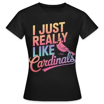 Cardinal Rouge Cardinal Vogel Rouge Cardinal - T-shirt Femme - noir - Devant - AI Model Female 172 dark (172cm)