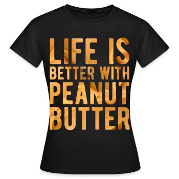 Journée du beurre de cacahuète Dire beurre de cacahuète - T-shirt Femme - noir - Devant - AI Model Female 172 dark (172cm)
