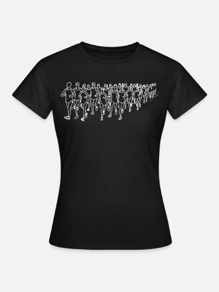 Läufer Strichzeichnung - Frauen T-Shirt - Schwarz