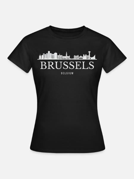 Silhouette de Bruxelles, Bruxelles Belgique - T-shirt Femme - noir