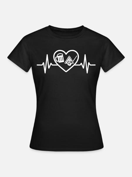 Heart Billiards Bier - Frauen T-Shirt - Schwarz