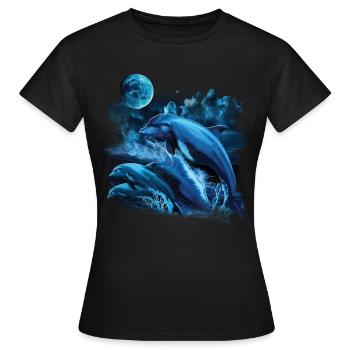 Dauphin PNG - T-shirt Femme - noir - Devant - AI Model Female 172 dark (172cm)