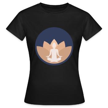 Yoga Yogilates Lotus de méditation sportive - T-shirt Femme - noir - Devant - AI Model Female 172 dark (172cm)