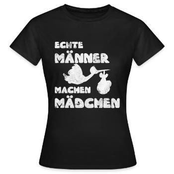 Real Men Make Girls Design for Childbirth - Women's T-Shirt - black - Front - AI Model Female 172 dark (172cm)