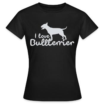 Bull Terrier "J'aime Bull Terrier" - T-shirt Femme - noir - Devant - AI Model Female 172 dark (172cm)