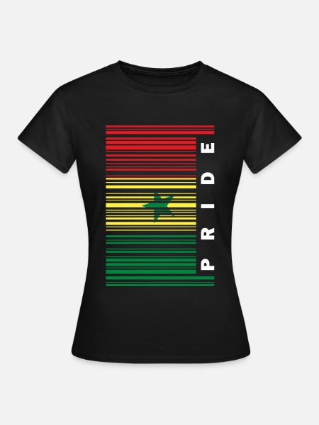 Drapeau du Sénégal fierté code à barres - T-shirt Femme - noir