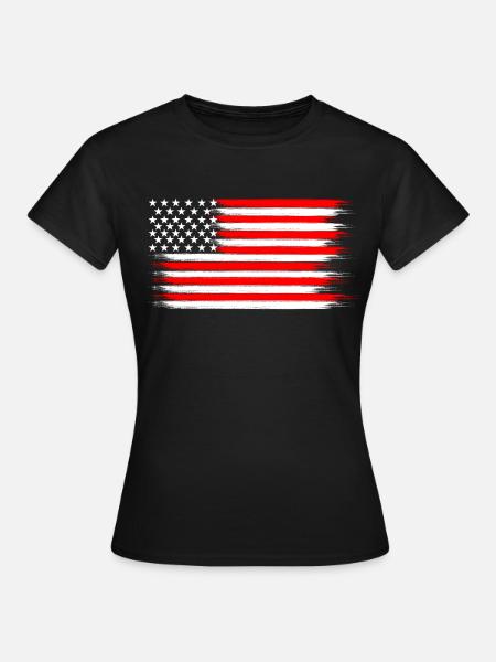 USA Flaggen - Frauen T-Shirt - Schwarz