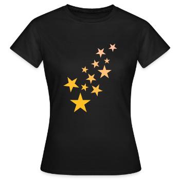 Stern Sternchen Muster Sternenhimmel - Frauen T-Shirt - Schwarz - Vorne - AI Model Female 172 dark (172cm)