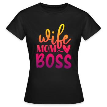 femme maman patron - T-shirt Femme - noir - Devant - AI Model Female 172 dark (172cm)