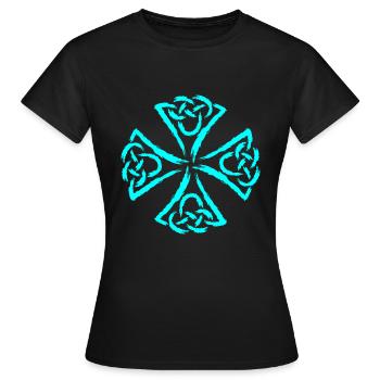 Symboles celtiques force courage - T-shirt Femme - noir - Devant - AI Model Female 172 dark (172cm)