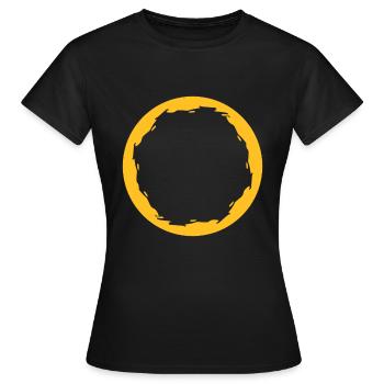 Kreis Rund Gelb - Frauen T-Shirt - Schwarz - Vorne - AI Model Female 172 dark (172cm)
