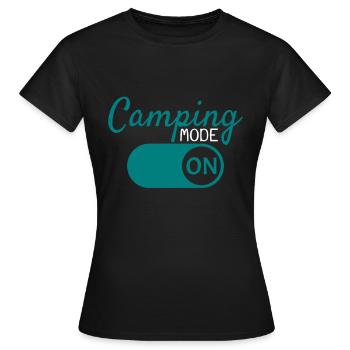Camping Modus an - Frauen T-Shirt - Schwarz - Vorne - AI Model Female 172 dark (172cm)