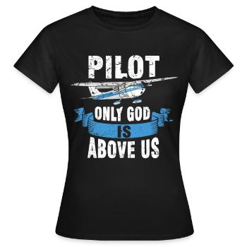 Propeller Flugzeug Pilot Flieger - Frauen T-Shirt - Schwarz - Vorne - AI Model Female 172 dark (172cm)