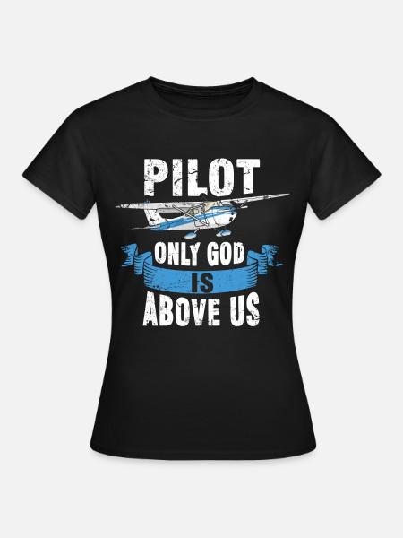 Propeller Flugzeug Pilot Flieger - Frauen T-Shirt - Schwarz