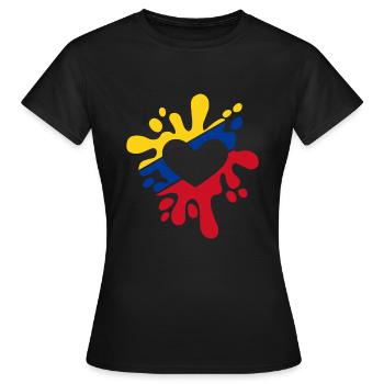 Kolumbien - Frauen T-Shirt - Schwarz - Vorne - AI Model Female 172 dark (172cm)