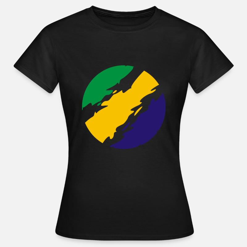 Flag for brasilienfarver - Dame-T-shirt - sort