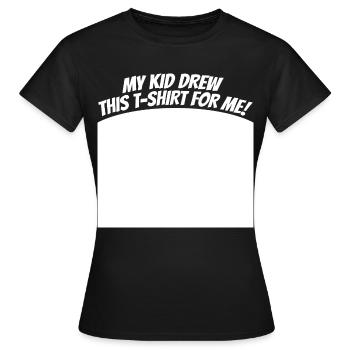 Modèle pour les enfants à peindre Coloriage - T-shirt Femme - noir - Devant - AI Model Female 172 dark (172cm)