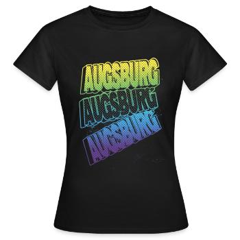 Augsburg Allemagne City Font Skyline Accueil - T-shirt Femme - noir - Devant - AI Model Female 172 dark (172cm)
