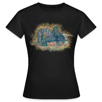 Horned dinosaurs - Women's T-Shirt - black - Front - AI Model Female 172 dark (172cm)