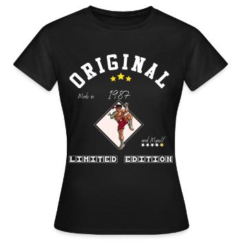 Jahr 1987 - Frauen T-Shirt - Schwarz - Vorne - AI Model Female 172 dark (172cm)