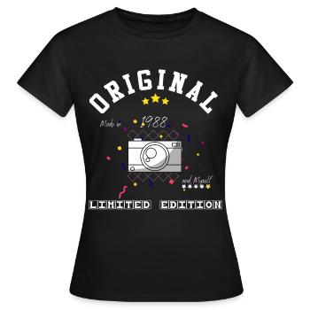 Year 1988 - Women's T-Shirt - black - Front - AI Model Female 172 dark (172cm)