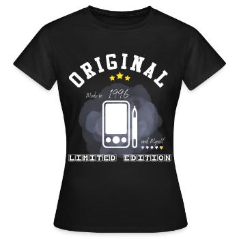 Year 1996 - Women's T-Shirt - black - Front - AI Model Female 172 dark (172cm)