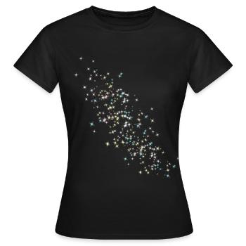 Stars, star, colorful stars - Women's T-Shirt - black - Front - AI Model Female 172 dark (172cm)