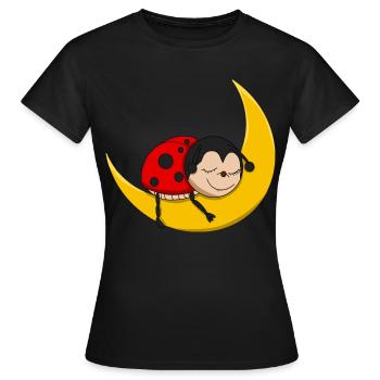 Coccinelle - Bonne nuit - T-shirt Femme - noir - Devant - AI Model Female 172 dark (172cm)