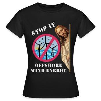 Offshore Windenergie Stopp - Frauen T-Shirt - Schwarz - Vorne - AI Model Female 172 dark (172cm)