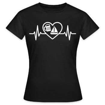 Herzbier-Schleier-Humor - Frauen T-Shirt - Schwarz - Vorne - AI Model Female 172 dark (172cm)