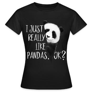 J'adore les pandas, d'accord? panda drôle - T-shirt Femme - noir - Devant - AI Model Female 172 dark (172cm)