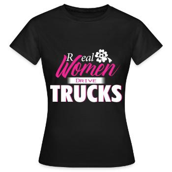 Chemise de chauffeur de camion / Camions de femmes / Camion de femmes - T-shirt Femme - noir - Devant - AI Model Female 172 dark (172cm)