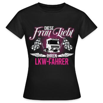 Chemises de chauffeur de camion / chauffeur de camion femme / chauffeur de camion - T-shirt Femme - noir - Devant - AI Model Female 172 dark (172cm)