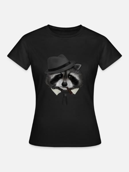 Raton laveur gangster mafia - T-shirt Femme - noir