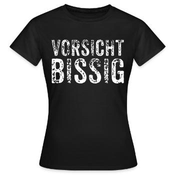 Vorsicht Bissig - Frauen T-Shirt - Schwarz - Vorne - AI Model Female 172 dark (172cm)
