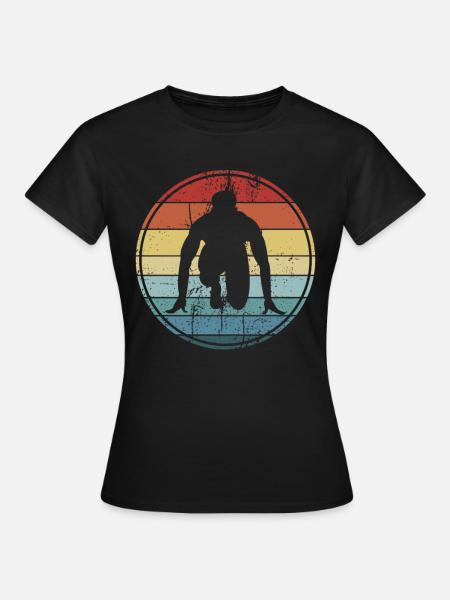 Coureur en cours d'exécution d'athlétisme sprint - T-shirt Femme - noir