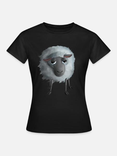 Sweet sheep - disappointed and borred - Women's T-Shirt - black