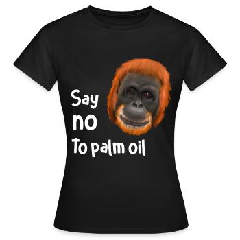 Monkey Ape Orang Utan - say no to palm oil - Women's T-Shirt - black - Front - AI Model Female 172 dark (172cm)
