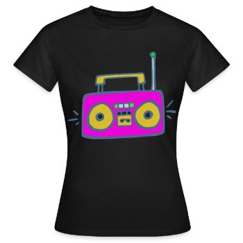 Ruban stéréo - T-shirt Femme - noir - Devant - AI Model Female 172 dark (172cm)
