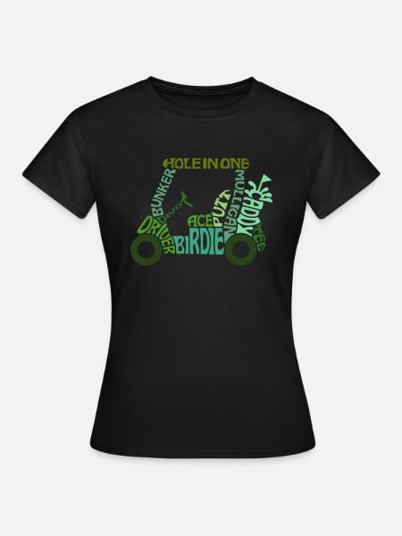 Golf golfeur voiturette termes de golf - T-shirt Femme - noir